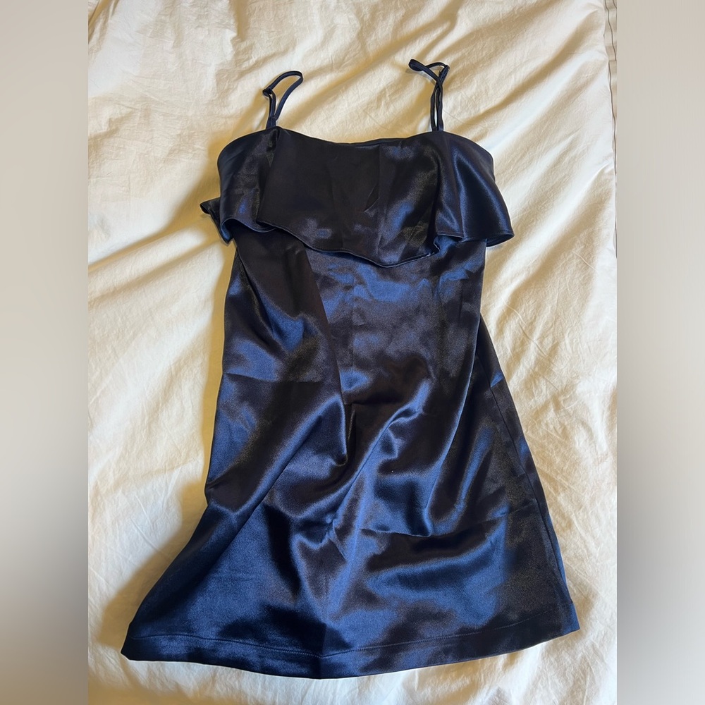 Kimchi Blue - Blue Satin Cocktail Mini Dress
